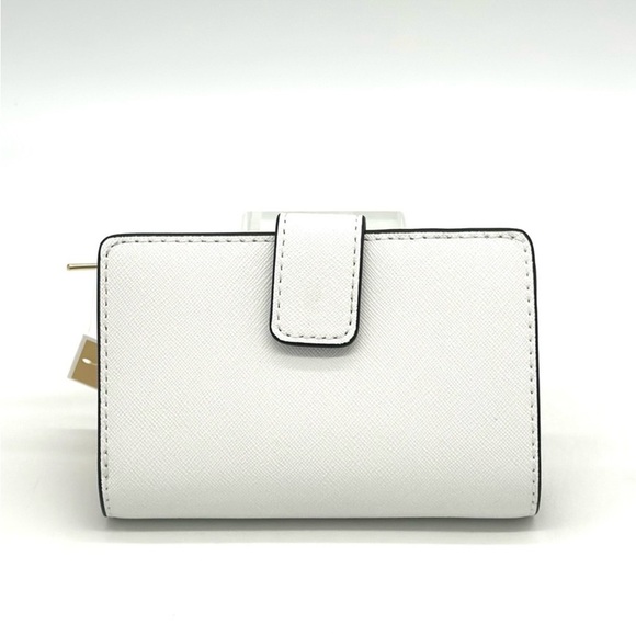 Michael Kors Bifold Zip Chain Wallet Optic White - Picture 4 of 9